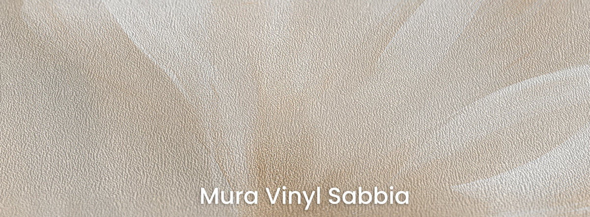 SATIN SWAY on Mura Vinyl Sabbia – grainy texture by the base of a white fan
