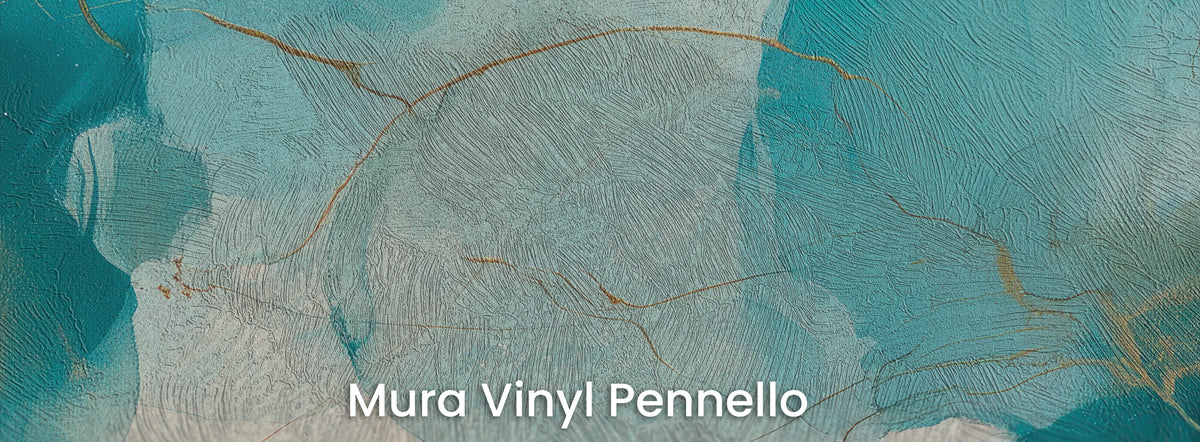 SEA GLASS GARLAND na podłożu Mura Vinyl Pennello: jasne płatki na fakturze pociągnięć pędzla