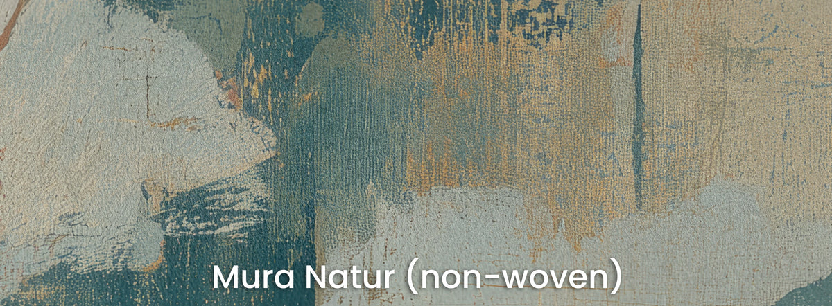 SEA GLASS QUILT auf Mura Natur – mattes Vlies auf Eisblau