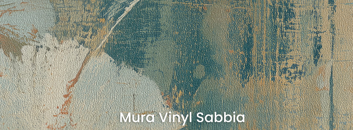 SEA GLASS QUILT auf Mura Vinyl Sabbia – körnige Struktur auf einem cremefarbenen Blatt