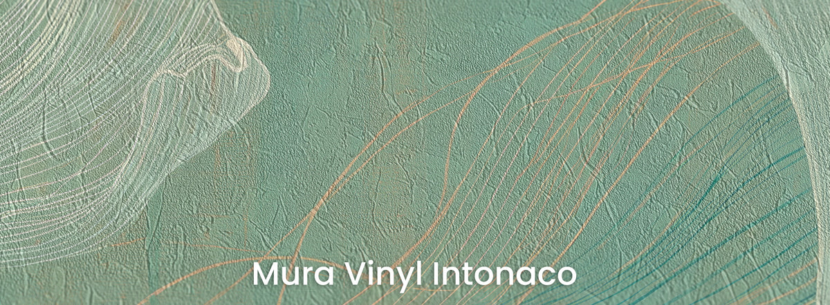 SEAFOAM EDDY na podłożu Mura Vinyl Intonaco – tynkowa faktura w miętowym tle
