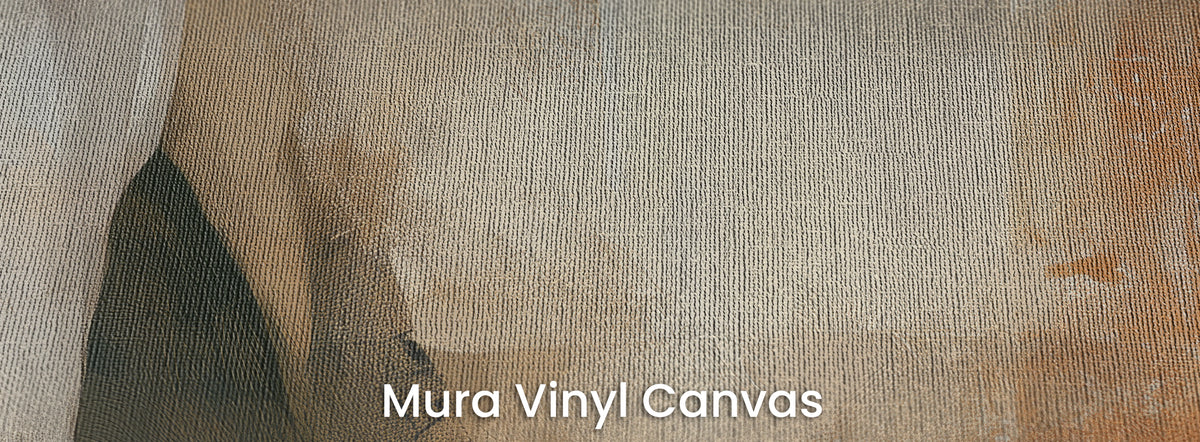 SIENNA STANCE na podłożu Mura Vinyl Canvas – beż i rdza na fakturze naturalnego płótna