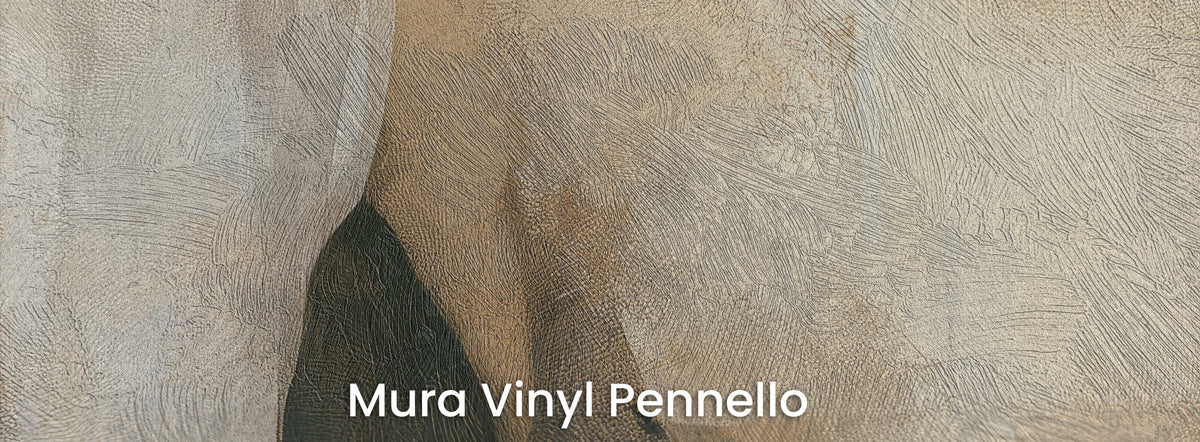 SIENNA STANCE na podłożu Mura Vinyl Pennello – jasna sierść na fakturze pociągnięć pędzla