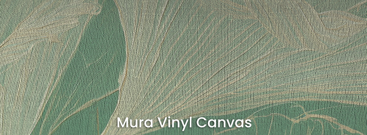 SILK LASSO auf Mura Vinyl Canvas – Leinwandstruktur unter cremefarbenen Blättern