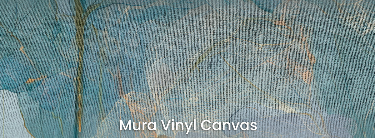 SLATE DRIZZLE sur le support Mura Vinyl Canvas – trame de toile dans les feuilles gris-bleu