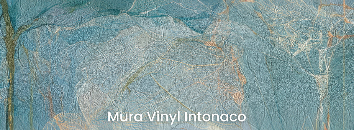 SLATE DRIZZLE sur le support Mura Vinyl Intonaco – enduit taloché sous les lignes rouille