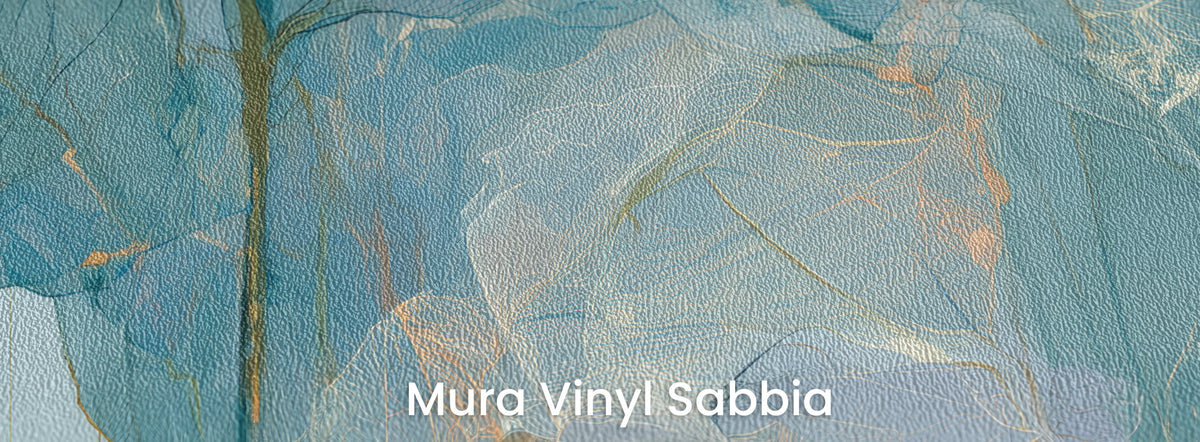 SLATE DRIZZLE sur le support Mura Vinyl Sabbia – texture granuleuse dans un bleu fumé