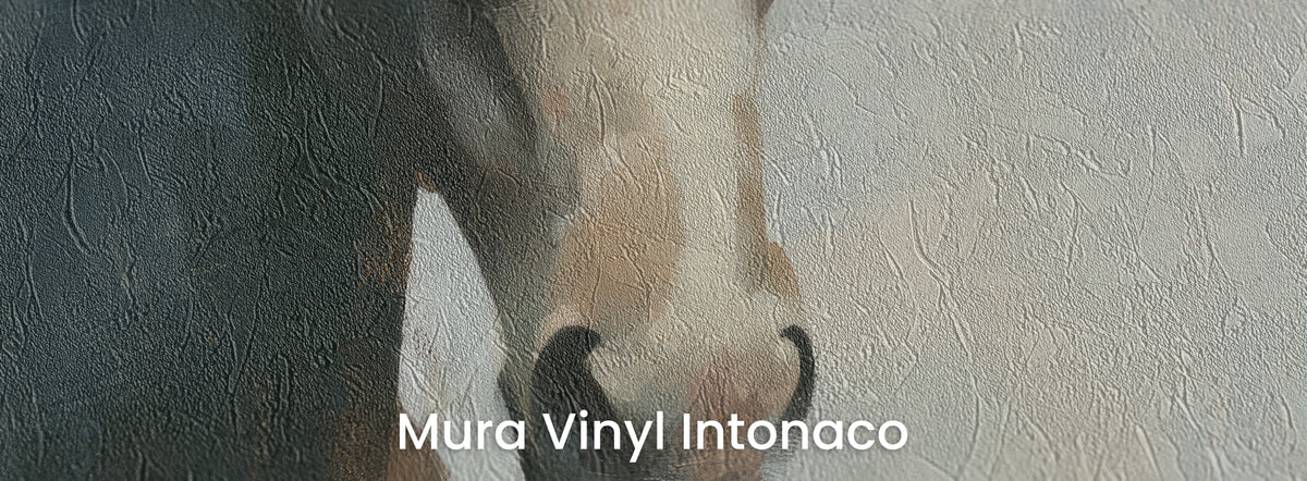 SMOKE AND UMBER na podłożu Mura Vinyl Intonaco – granat sierści i jasny pysk na fakturze tartego tynku