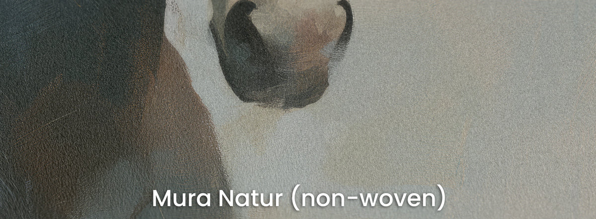 SMOKE AND UMBER na podłożu Mura Natur – brąz, granat i jasna szarość na matowej włókninie