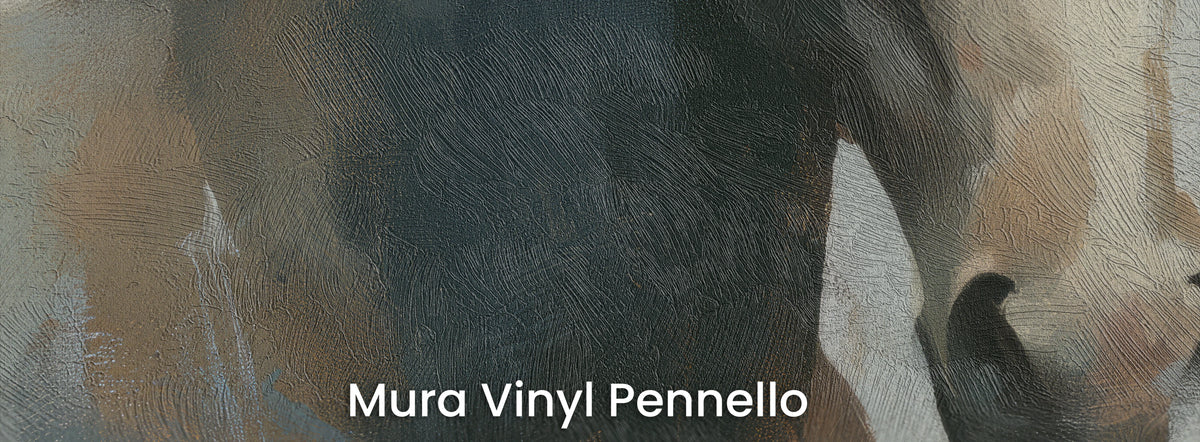 SMOKE AND UMBER na podłożu Mura Vinyl Pennello – ciemna sierść na fakturze pociągnięć pędzla