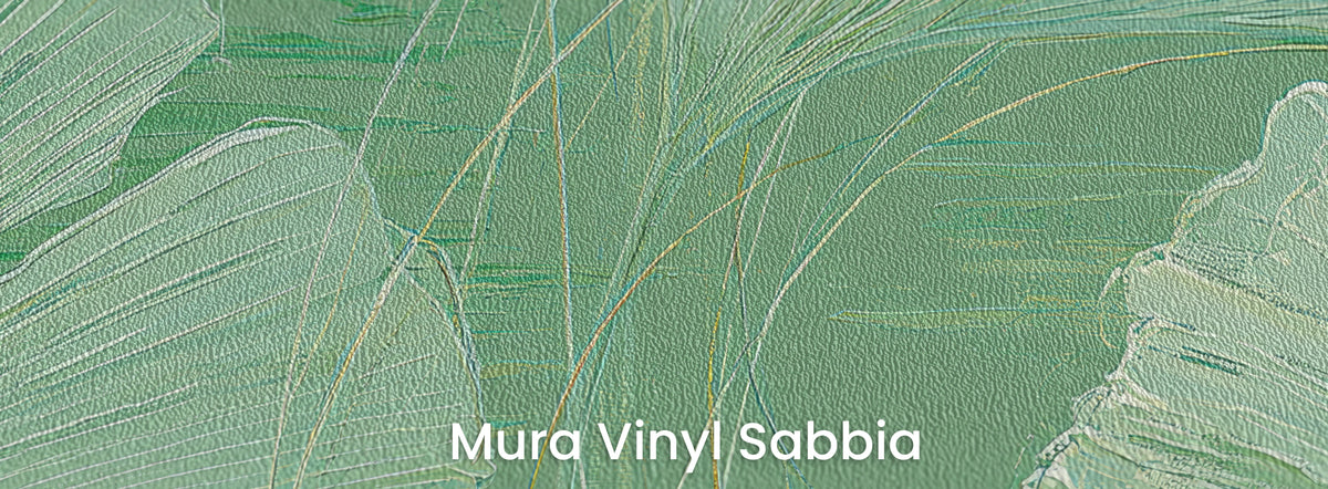 STILL POND sur support Mura Vinyl Sabbia – texture granuleuse sur les éventails vert menthe clair