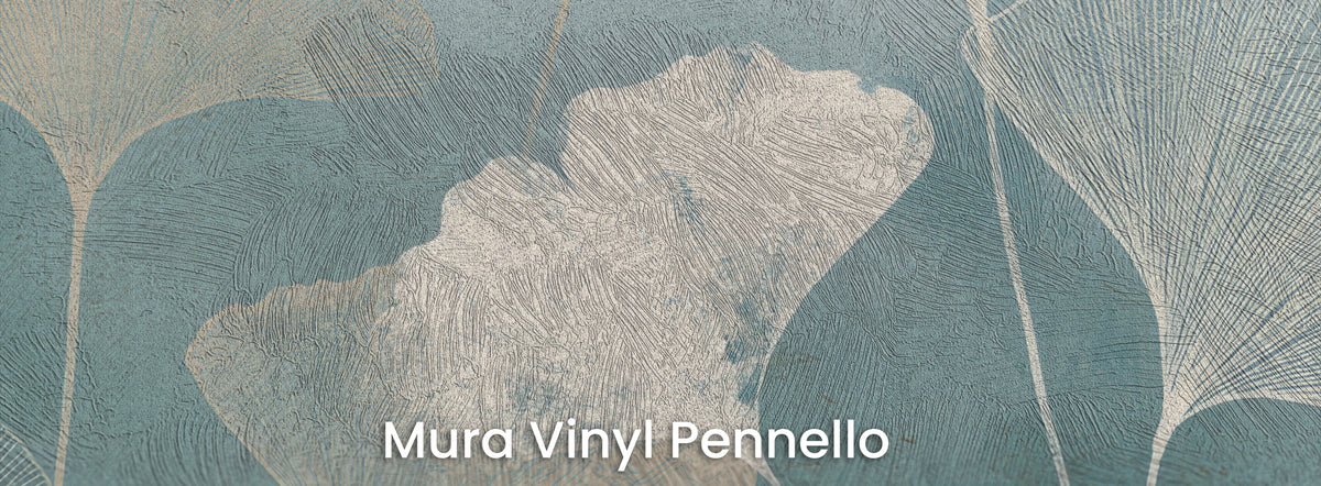 TALC AND TEAL sobre el soporte Mura Vinyl Pennello – pinceladas visibles