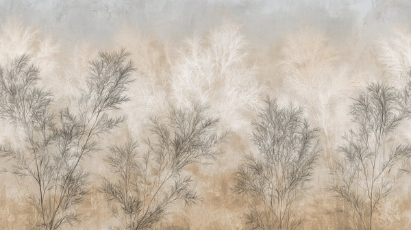 TAMARISK - carta da parati con arbusti piumosi beige per il soggiorno