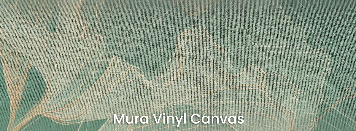 TANGERINE RUFFLE na podłożu Mura Vinyl Canvas – płócienny splot pod pomarszczonymi liśćmi