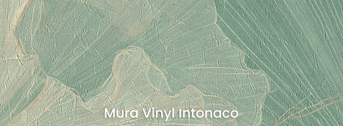 TANGERINE RUFFLE na podłożu Mura Vinyl Intonaco – tynkowa faktura w przejrzystych liściach