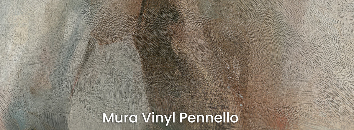 TENDER GLANCE auf dem Trägermaterial Mura Vinyl Pennello – Pastellflecken auf der Struktur von Pinselstrichen