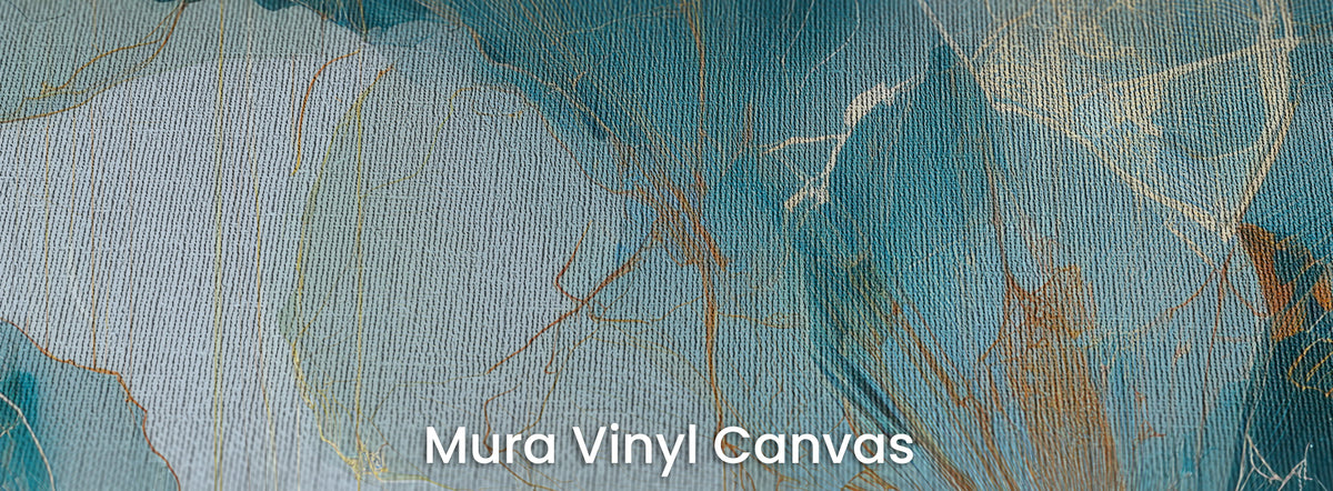 VERDIGRIS auf Mura Vinyl Canvas – Leinwandgewebe in den türkisfarbenen Blattschichten