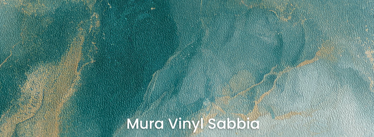 VERDIGRIS RIVER na podłożu Mura Vinyl Sabbia: pas złotego pyłu na grubym ziarnie piasku