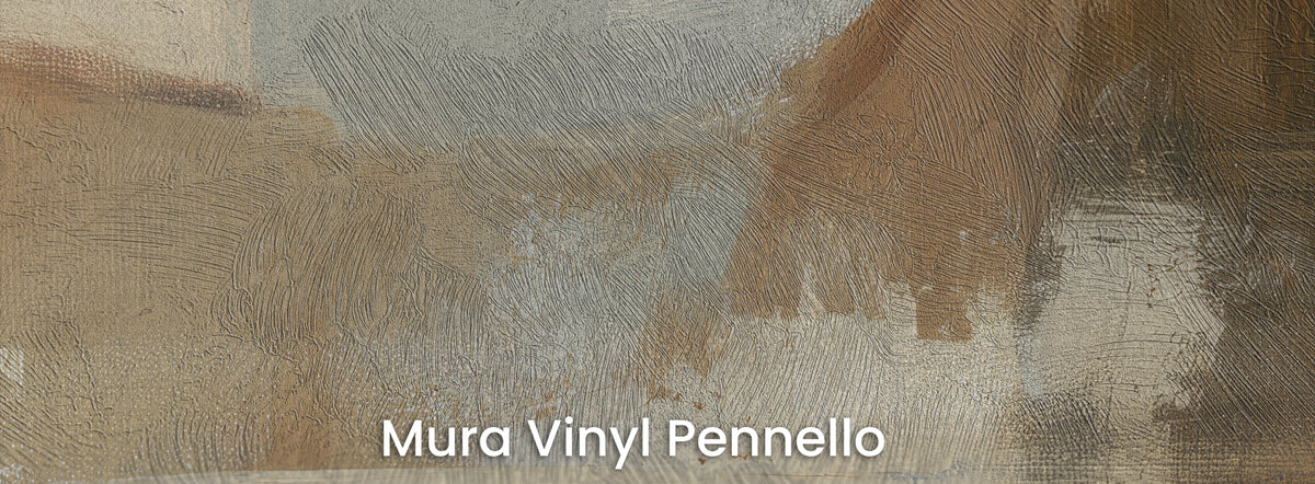 WHITE BLAZE na podłożu Mura Vinyl Pennello – beżowe pasma na fakturze pociągnięć pędzla