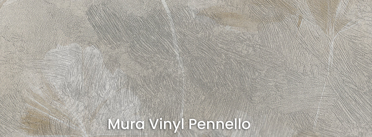 WHITE LATTICE na podłożu Mura Vinyl Pennello – pociągnięcia pędzla na białych liściach i tle