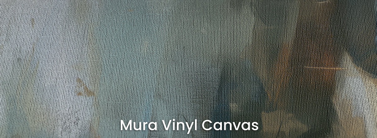 WILD FORELOCK sur le support Mura Vinyl Canvas – bleu et rouille du pelage sur une trame de toile naturelle