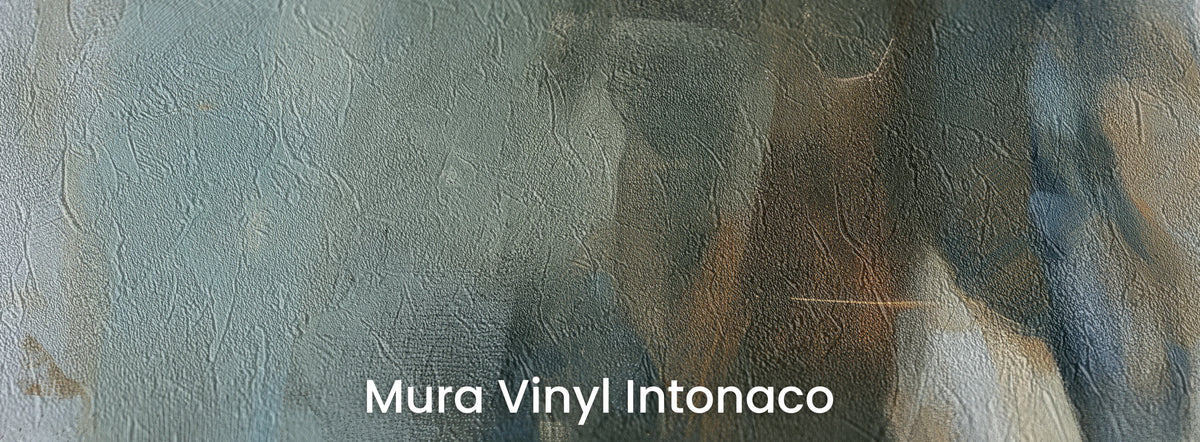 WILD FORELOCK sur le support Mura Vinyl Intonaco – taches bleues sur une texture d'enduit taloché
