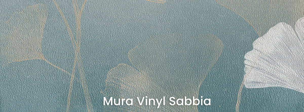 WINDBLOWN GINKGO na podłożu Mura Vinyl Sabbia – faktura piasku