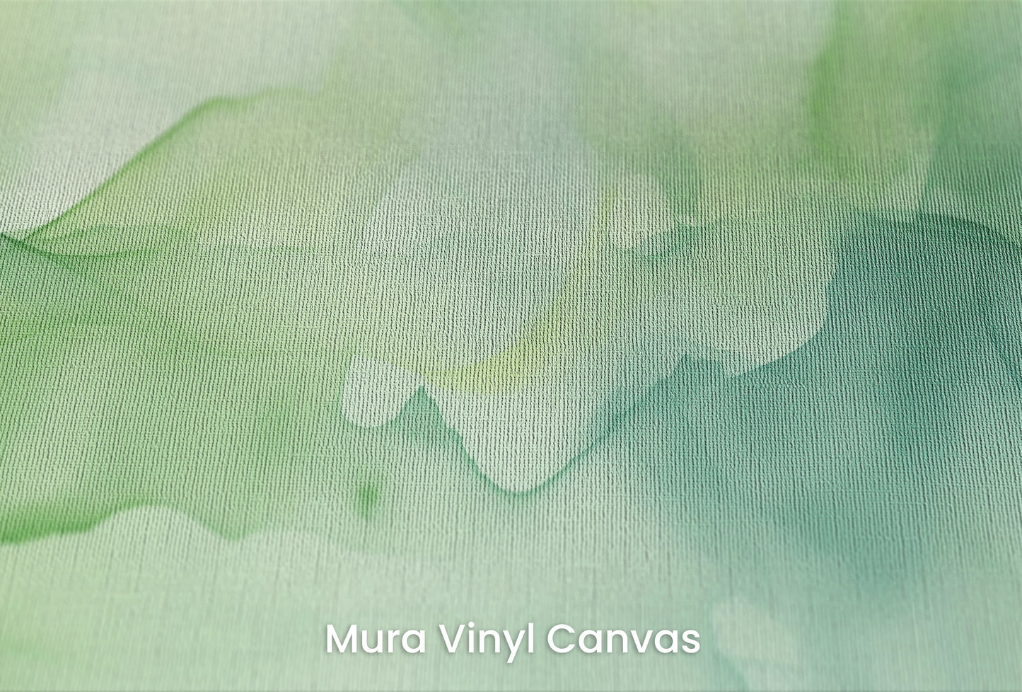 Zbliżenie na artystyczną fototapetę o nazwie Eteryczna Zieleń na podłożu Mura Vinyl Canvas - faktura naturalnego płótna.