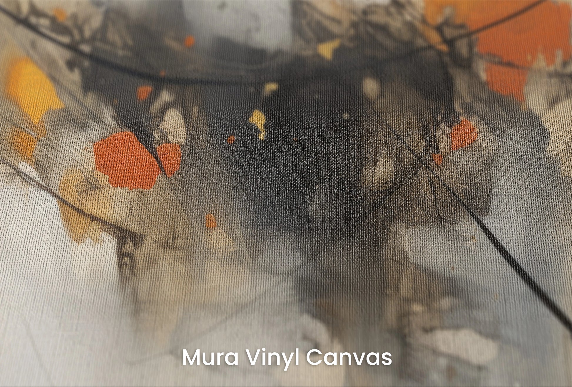 Zbliżenie na artystyczną fototapetę o nazwie Autumn Whispers #2 na podłożu Mura Vinyl Canvas - faktura naturalnego płótna.