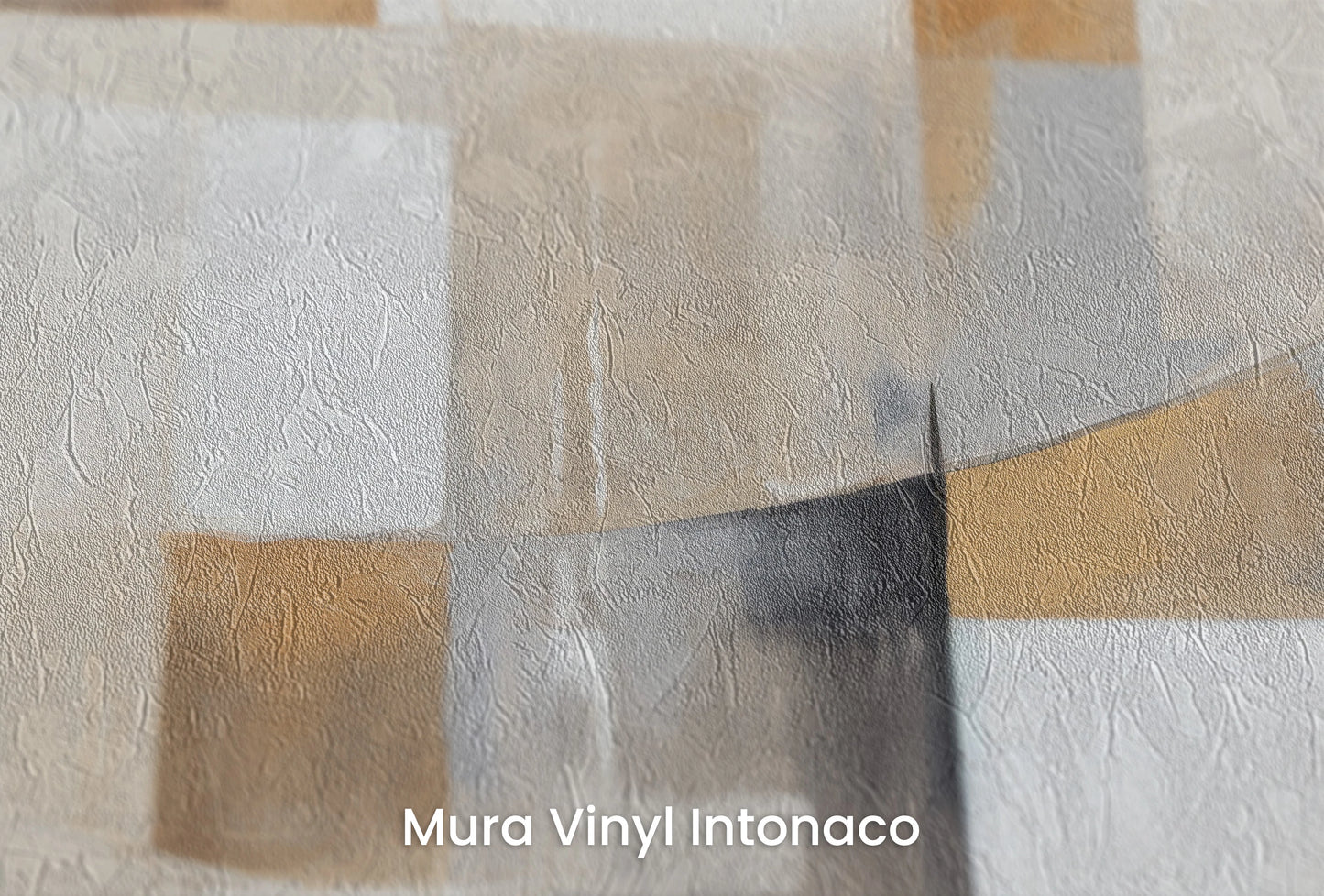 Zbliżenie na artystyczną fototapetę o nazwie Harmony in Motion #2 na podłożu Mura Vinyl Intonaco - struktura tartego tynku.