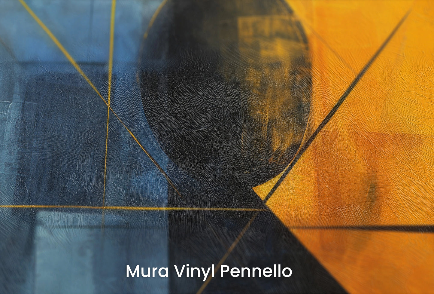 Zbliżenie na artystyczną fototapetę o nazwie Night's Embrace na podłożu Mura Vinyl Pennello - faktura pociągnięć pędzla malarskiego.