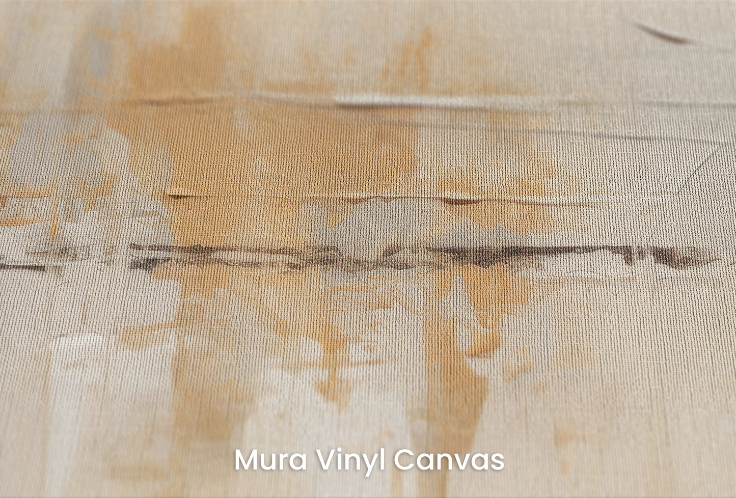 Zbliżenie na artystyczną fototapetę o nazwie Serene Patchwork na podłożu Mura Vinyl Canvas - faktura naturalnego płótna.