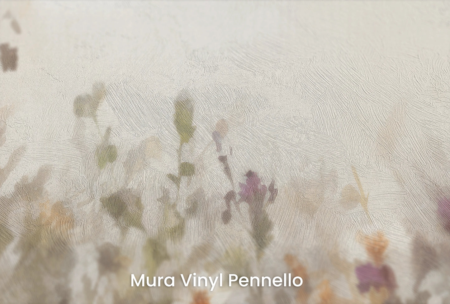 Zbliżenie na artystyczną fototapetę o nazwie HarmonyBouquet na podłożu Mura Vinyl Pennello - faktura pociągnięć pędzla malarskiego.
