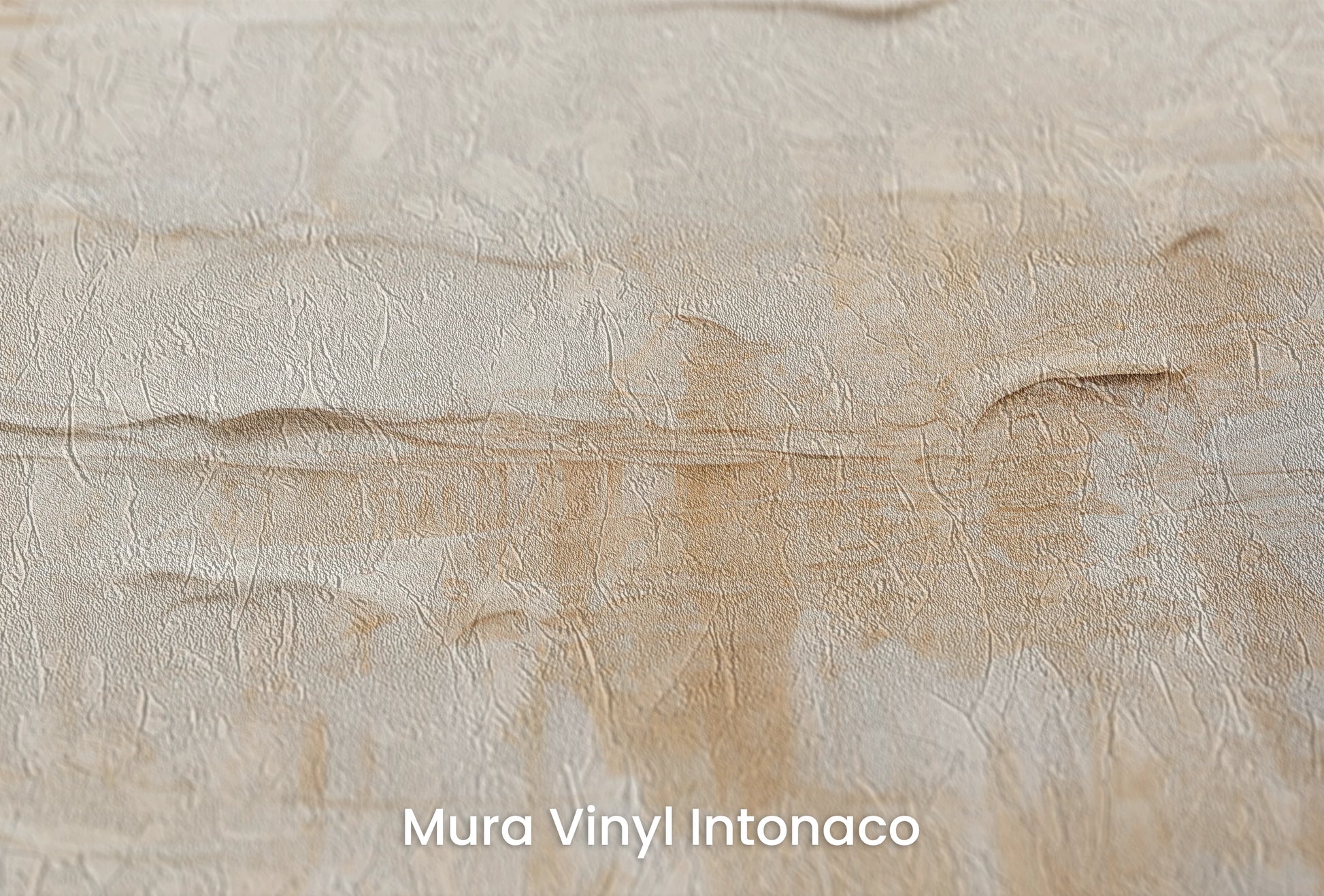 Zbliżenie na artystyczną fototapetę o nazwie Cream Stratums na podłożu Mura Vinyl Intonaco - struktura tartego tynku.