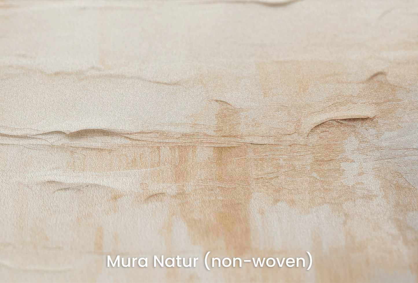 Zbliżenie na artystyczną fototapetę o nazwie Cream Stratums na podłożu Mura Natur (non-woven) - naturalne i ekologiczne podłoże.