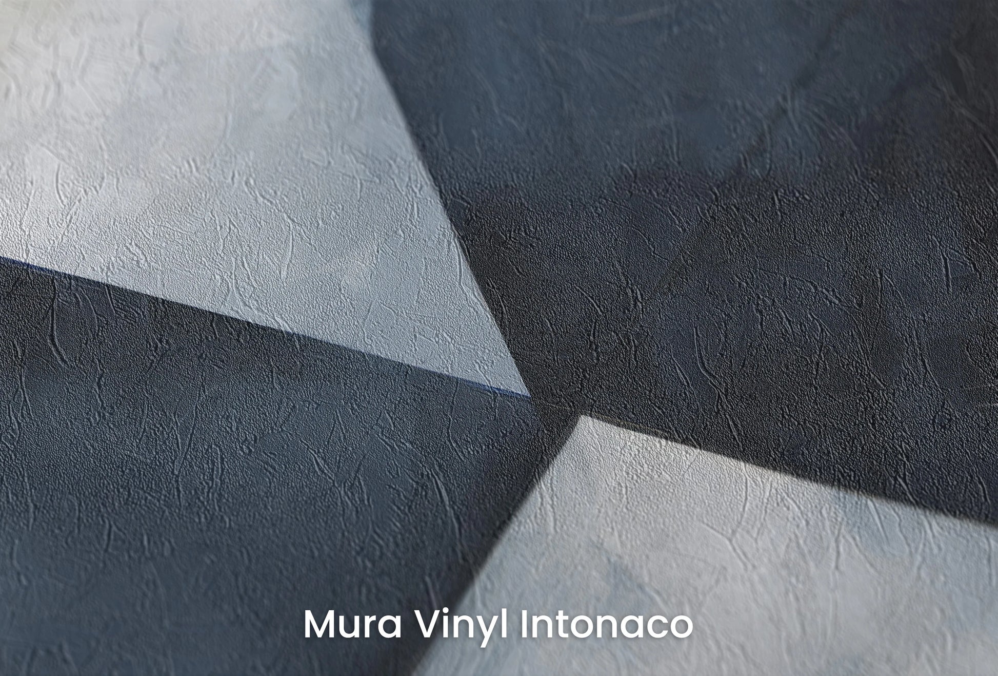Zbliżenie na artystyczną fototapetę o nazwie Geometric Depths #2 na podłożu Mura Vinyl Intonaco - struktura tartego tynku.