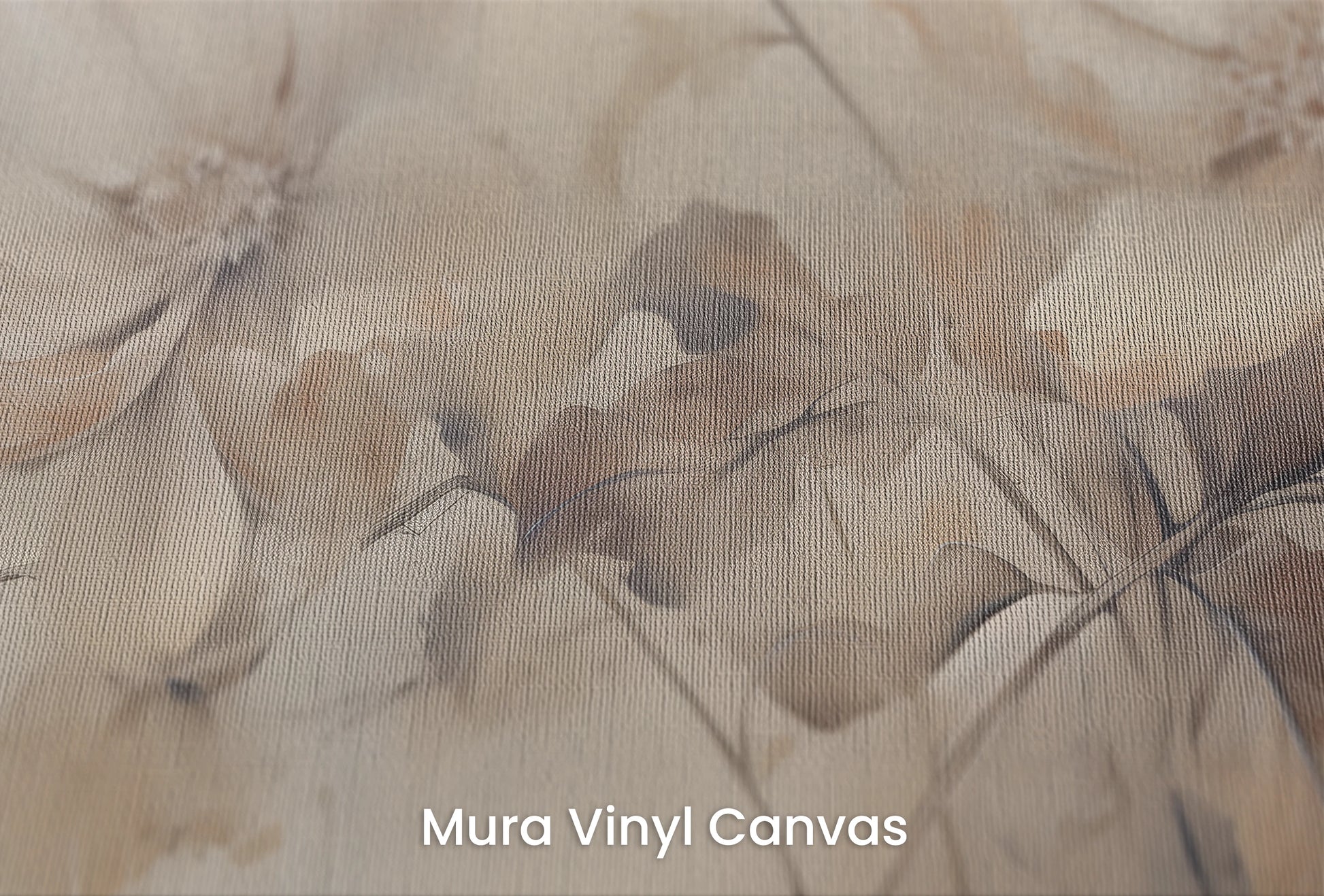 Zbliżenie na artystyczną fototapetę o nazwie Gentle Blossoms na podłożu Mura Vinyl Canvas - faktura naturalnego płótna.
