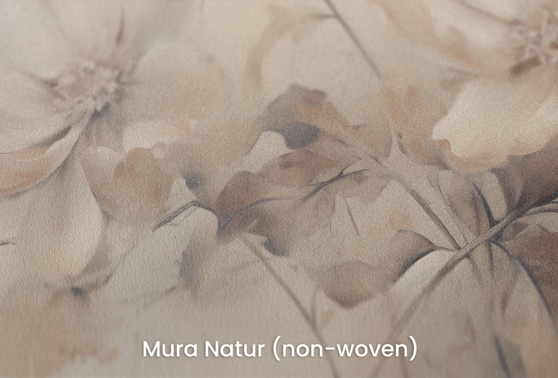 Zbliżenie na artystyczną fototapetę o nazwie Gentle Blossoms na podłożu Mura Natur (non-woven) - naturalne i ekologiczne podłoże.