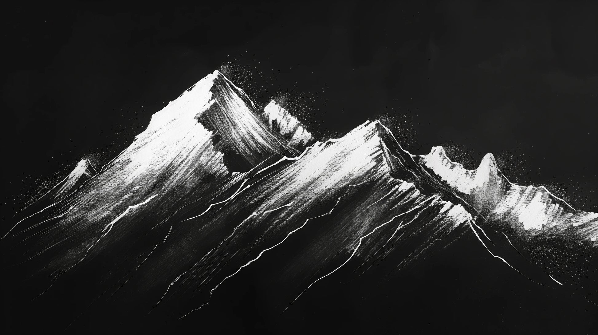 Prezentacja całego wzoru fototapety o nazwie Noir Peaks