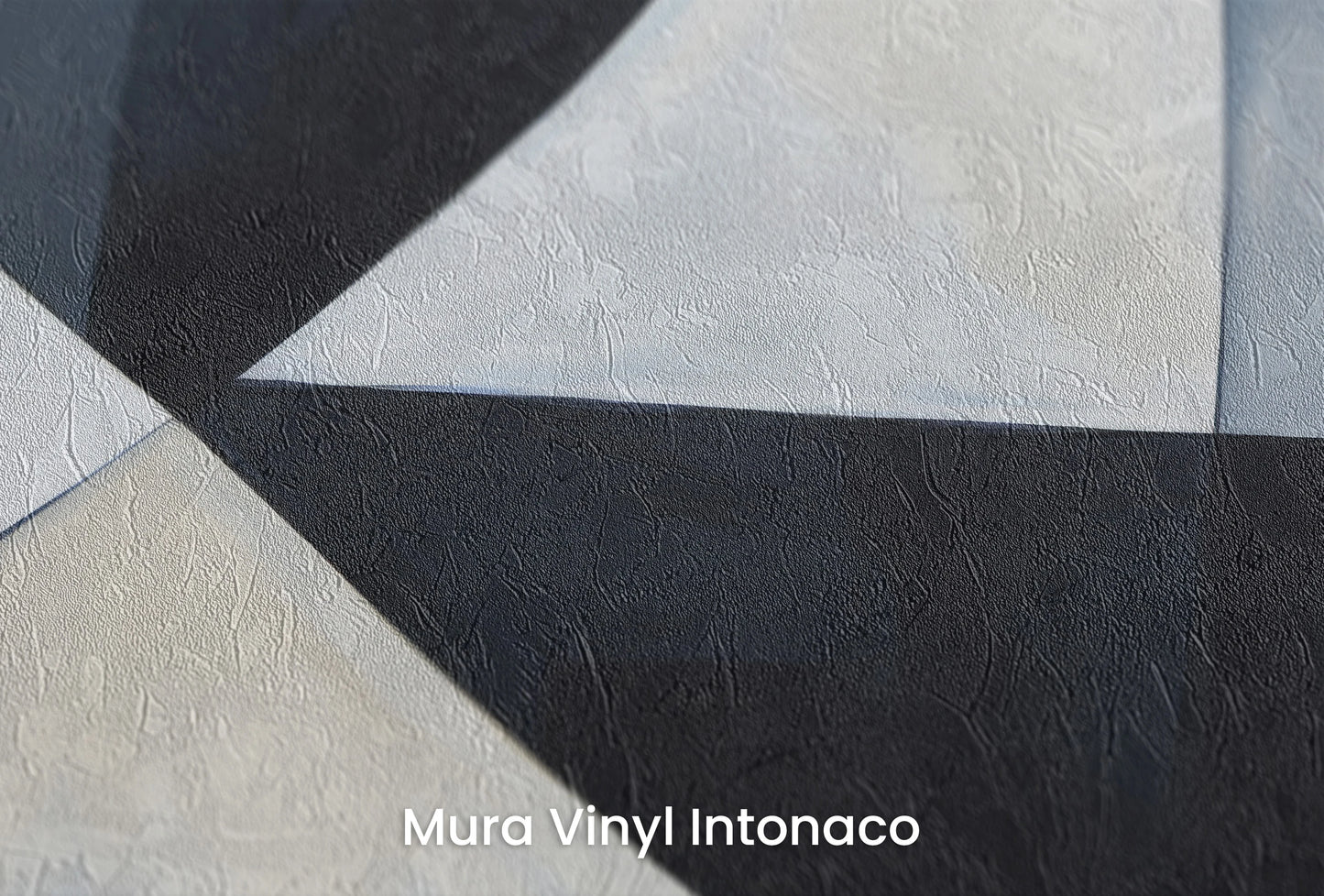 Zbliżenie na artystyczną fototapetę o nazwie Monochrome Sails na podłożu Mura Vinyl Intonaco - struktura tartego tynku.
