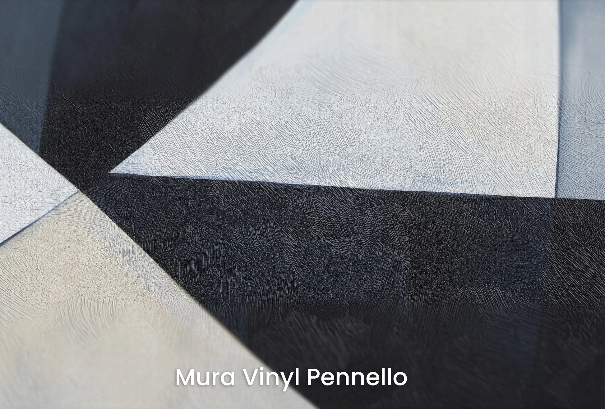 Zbliżenie na artystyczną fototapetę o nazwie Monochrome Sails na podłożu Mura Vinyl Pennello - faktura pociągnięć pędzla malarskiego.