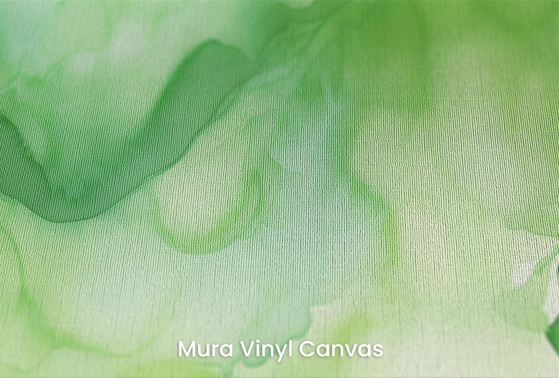 Zbliżenie na artystyczną fototapetę o nazwie Zielona Fantazja na podłożu Mura Vinyl Canvas - faktura naturalnego płótna.