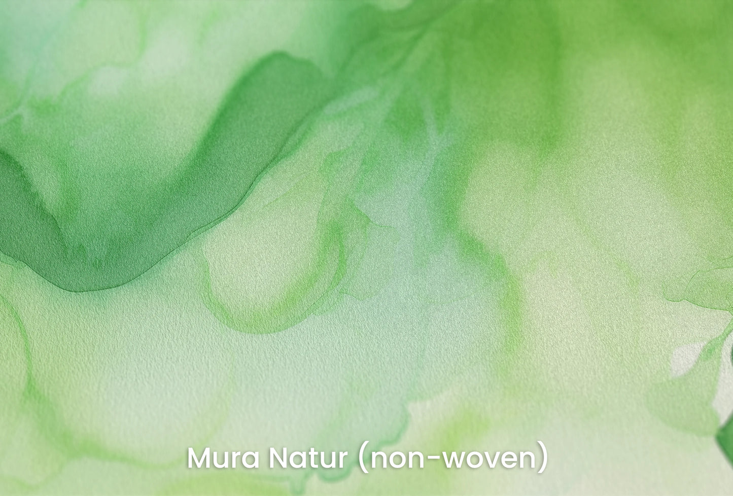 Zbliżenie na artystyczną fototapetę o nazwie Zielona Fantazja na podłożu Mura Natur (non-woven) - naturalne i ekologiczne podłoże.