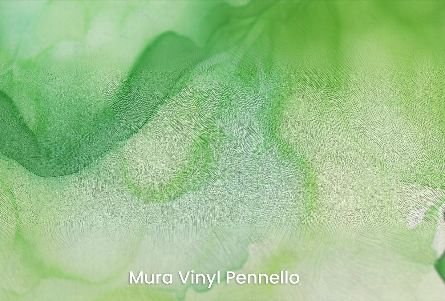 Zbliżenie na artystyczną fototapetę o nazwie Zielona Fantazja na podłożu Mura Vinyl Pennello - faktura pociągnięć pędzla malarskiego.