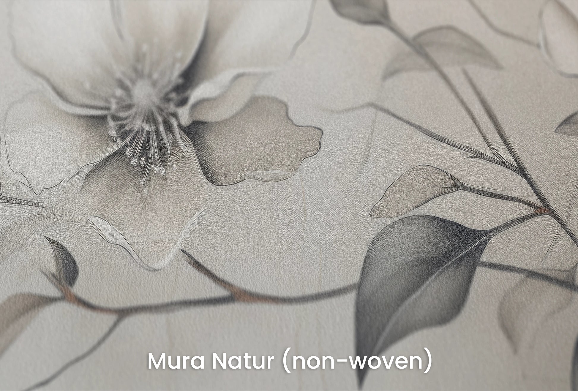 Zbliżenie na artystyczną fototapetę o nazwie Monochrome Elegance #2 na podłożu Mura Natur (non-woven) - naturalne i ekologiczne podłoże.