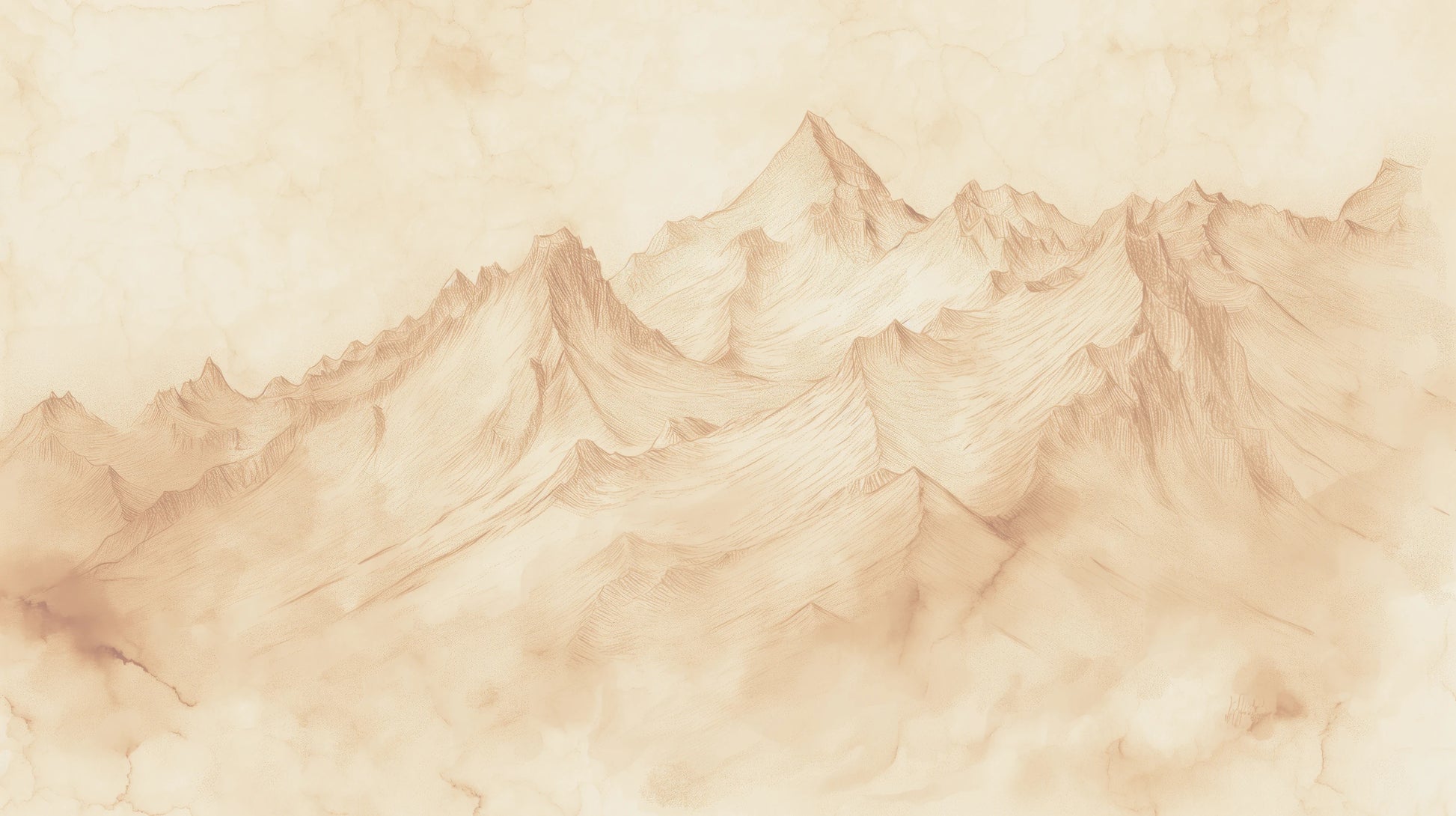 Prezentacja całego wzoru fototapety o nazwie Sepia Mountain Range #2