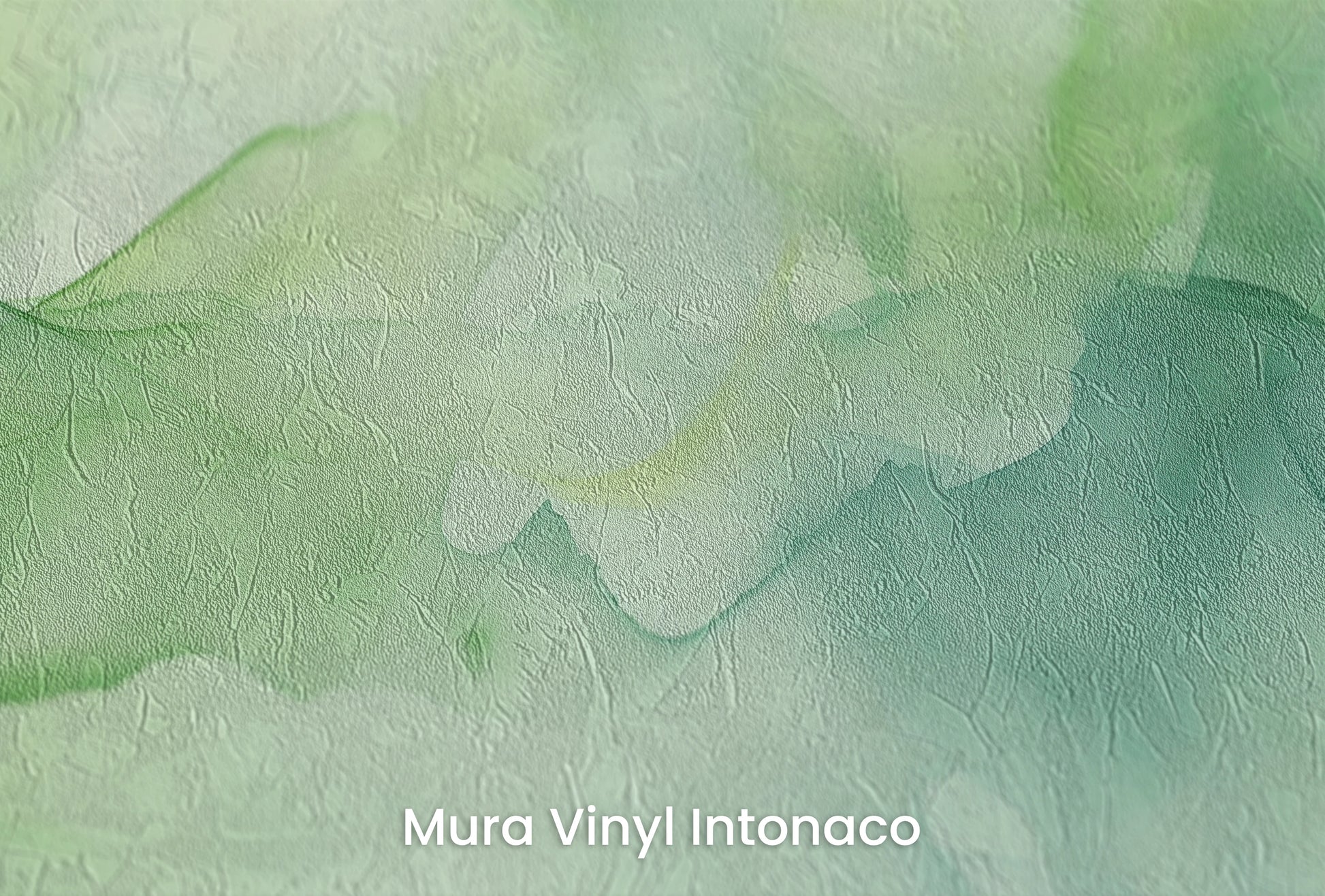 Zbliżenie na artystyczną fototapetę o nazwie Aquatic Whisper na podłożu Mura Vinyl Intonaco - struktura tartego tynku.