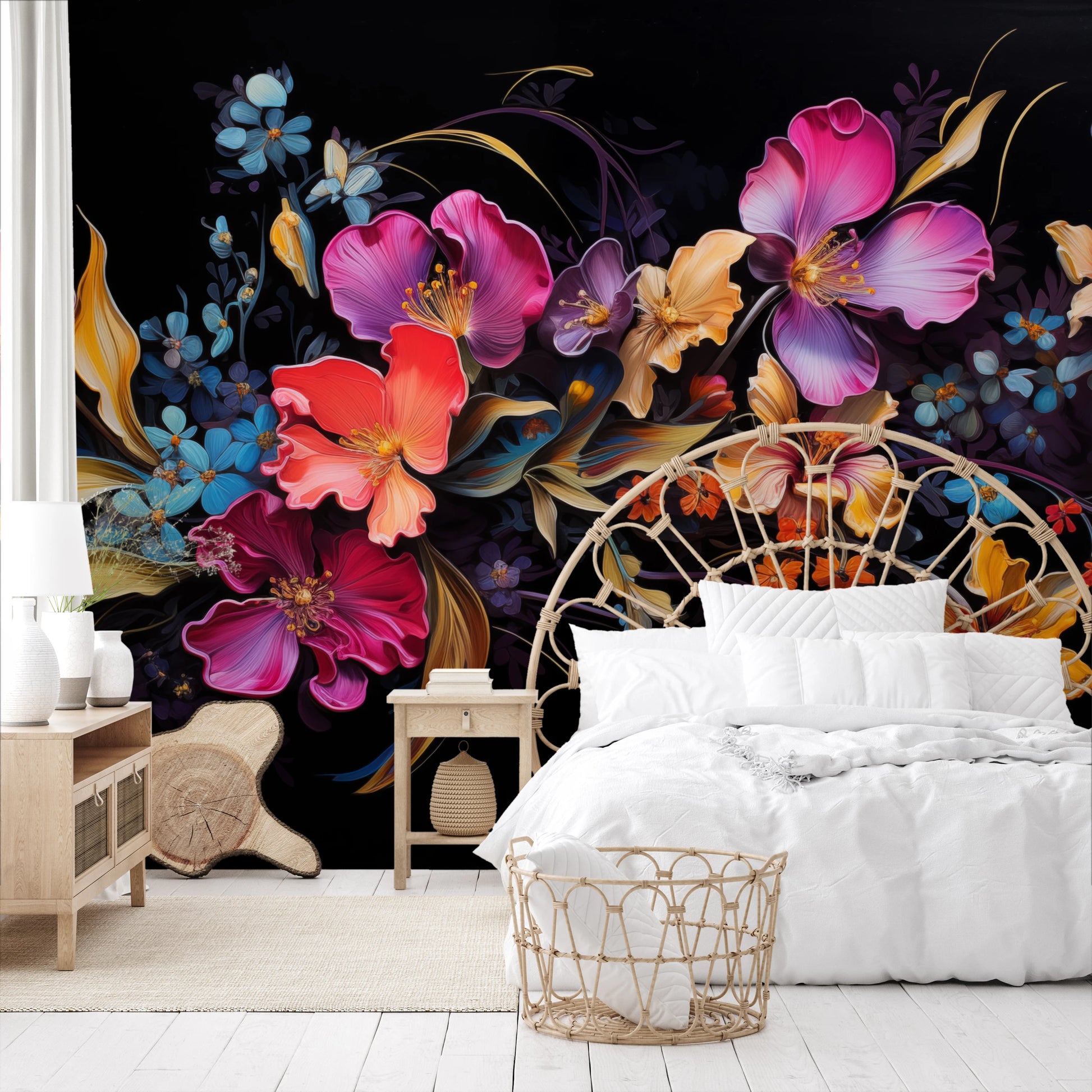 Fototapeta o nazwie Midnight Floral Dance użyta w aranzacji wnętrza.