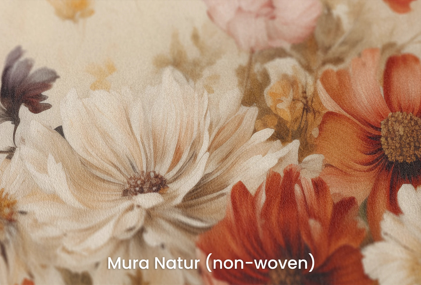 Zbliżenie na artystyczną fototapetę o nazwie Autumn Whisper #3 na podłożu Mura Natur (non-woven) - naturalne i ekologiczne podłoże.