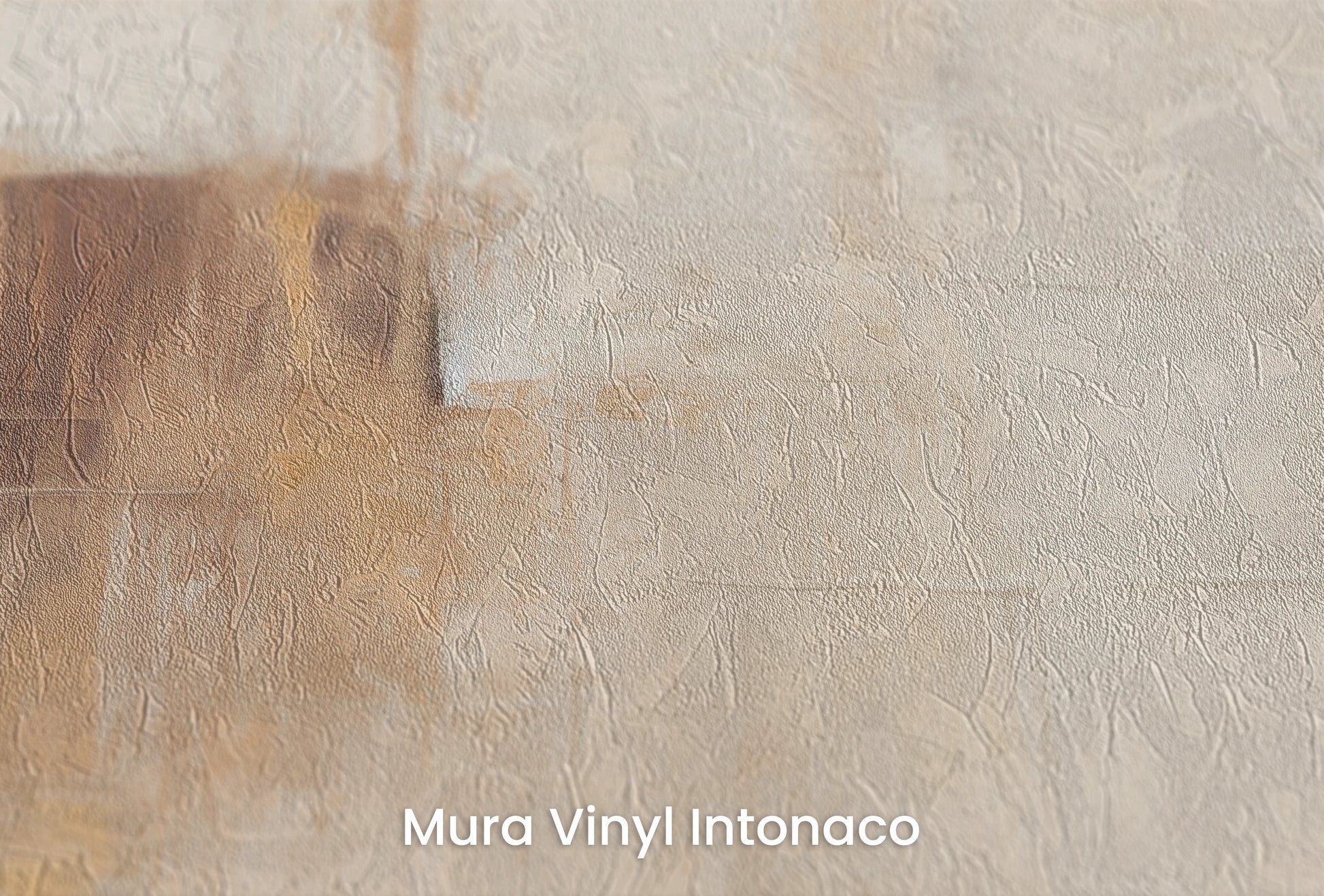 Zbliżenie na artystyczną fototapetę o nazwie Beige Mosaic na podłożu Mura Vinyl Intonaco - struktura tartego tynku.